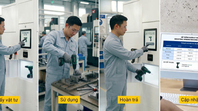 Quy trình vận hành tủ locker cấp phát vật tư Industrial Vending Machine