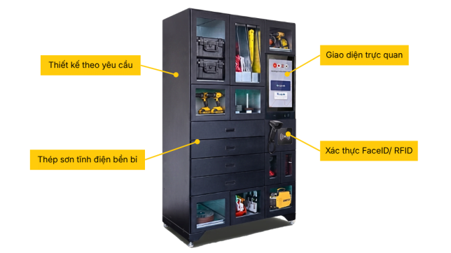 Cấu tạo tủ locker cấp phát vật tư thông minh Industrial Vending Machine