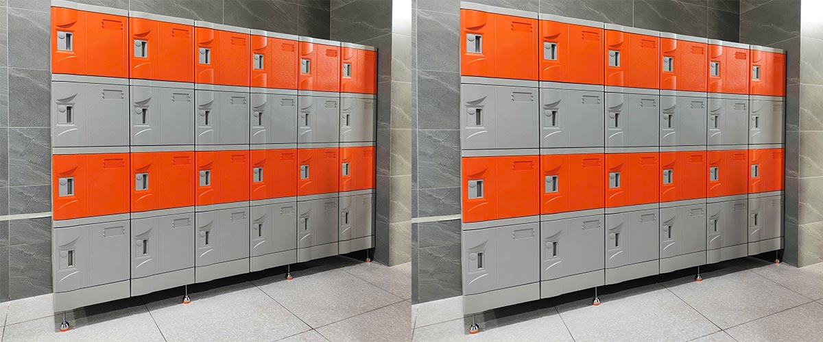 Tủ locker ABS dòng NS6 sử dụng tay nắm tiện lợi tại khu vực hồ bơi