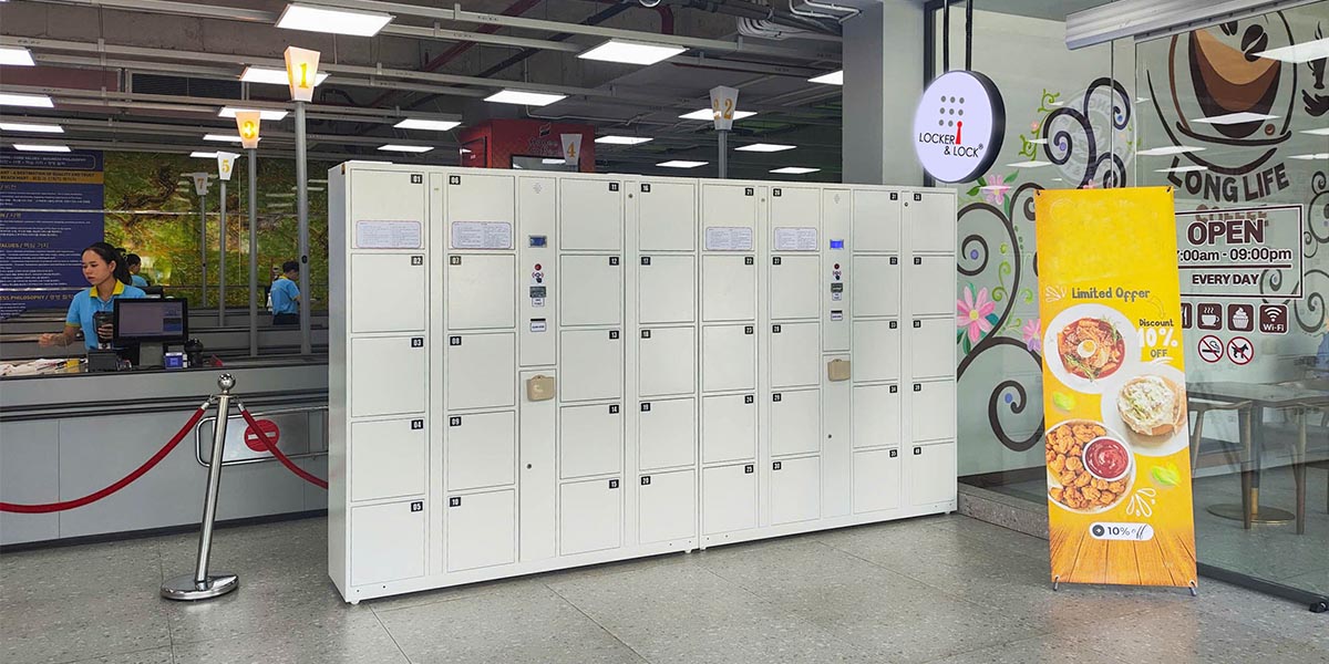 Khu vực triển khai tủ eLocker Barcode tại Long Beach Center
