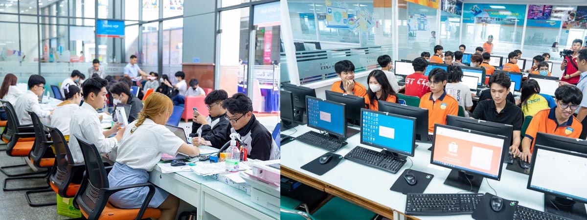 Không gian và cơ sở vật chất phục vụ học tập tại HUTECH