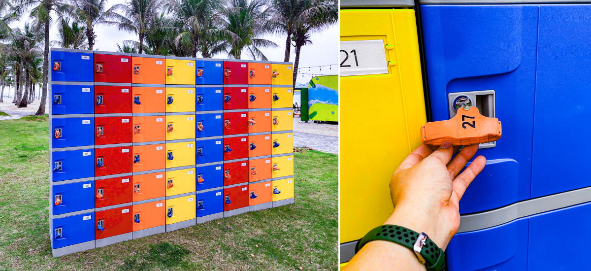 Giải pháp tủ locker ABS W300 kèm vòng tay chìa khóa tại SonaSea Vân Đồn Harbor City.