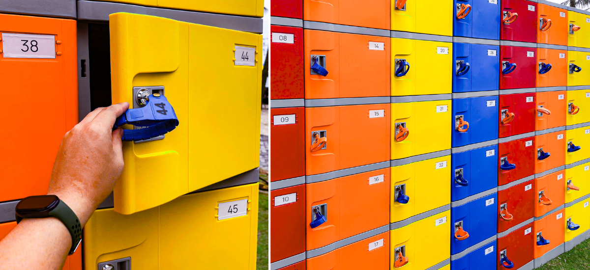 Giải pháp tủ locker ABS W300 kèm vòng tay chìa khóa.