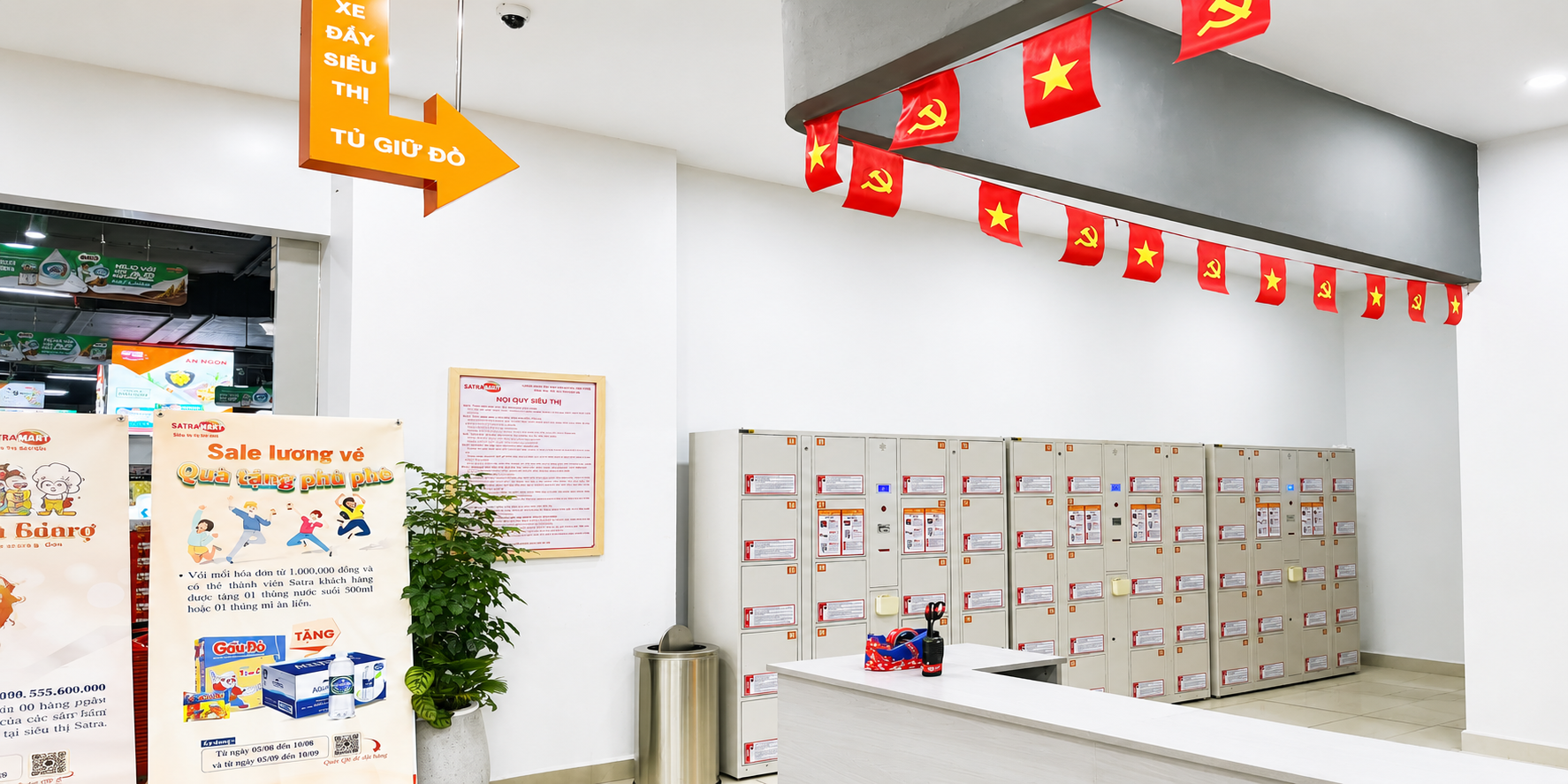 Tủ gửi đồ tại siêu thị