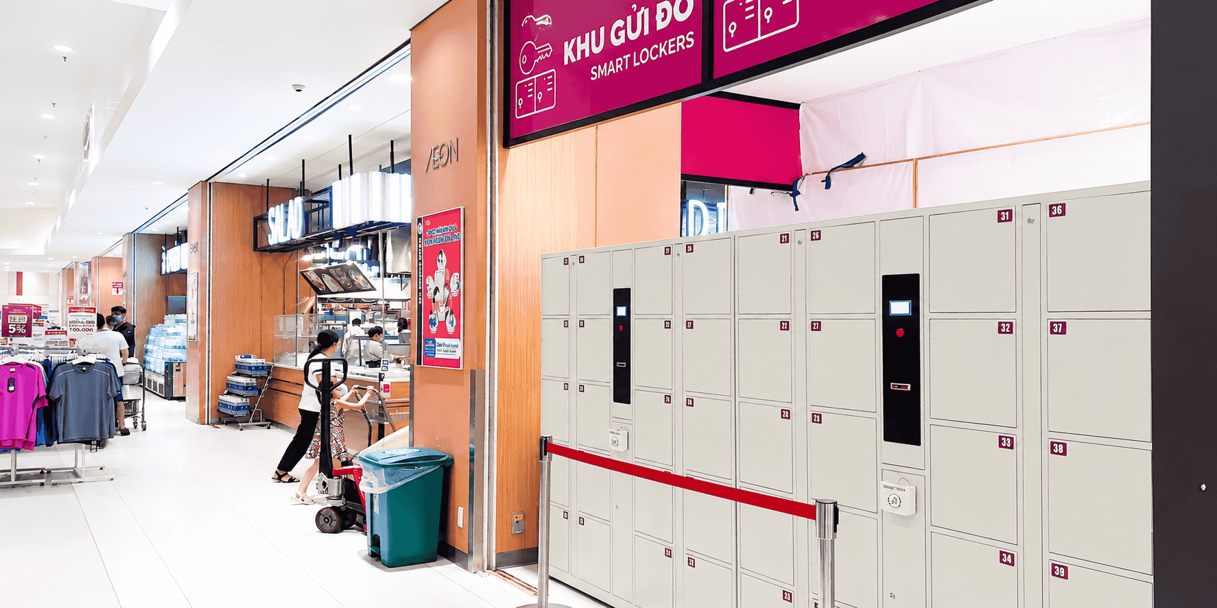 Hệ thống Smart Locker Barcode tại AEON Mall